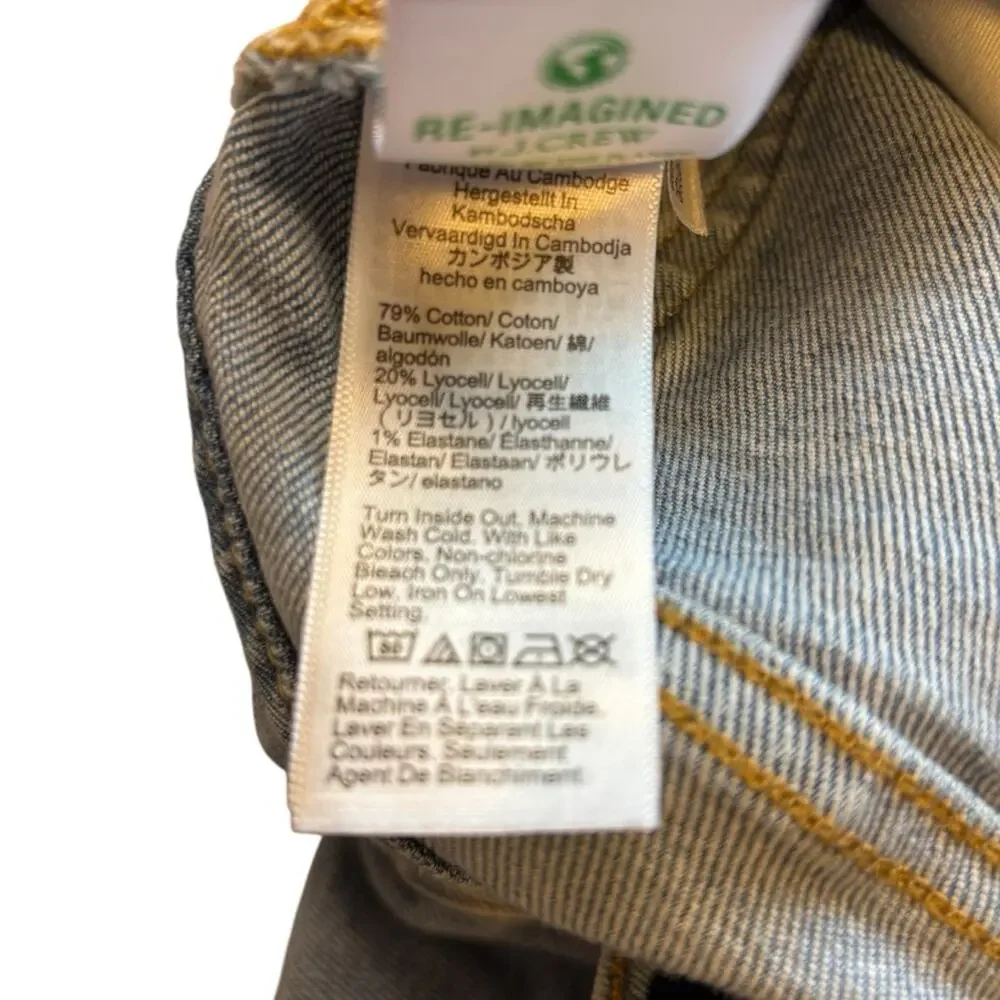 J.Crew Essential Straight Jeans High Rise‎ Raw Hem Light Wash Denim Size 27